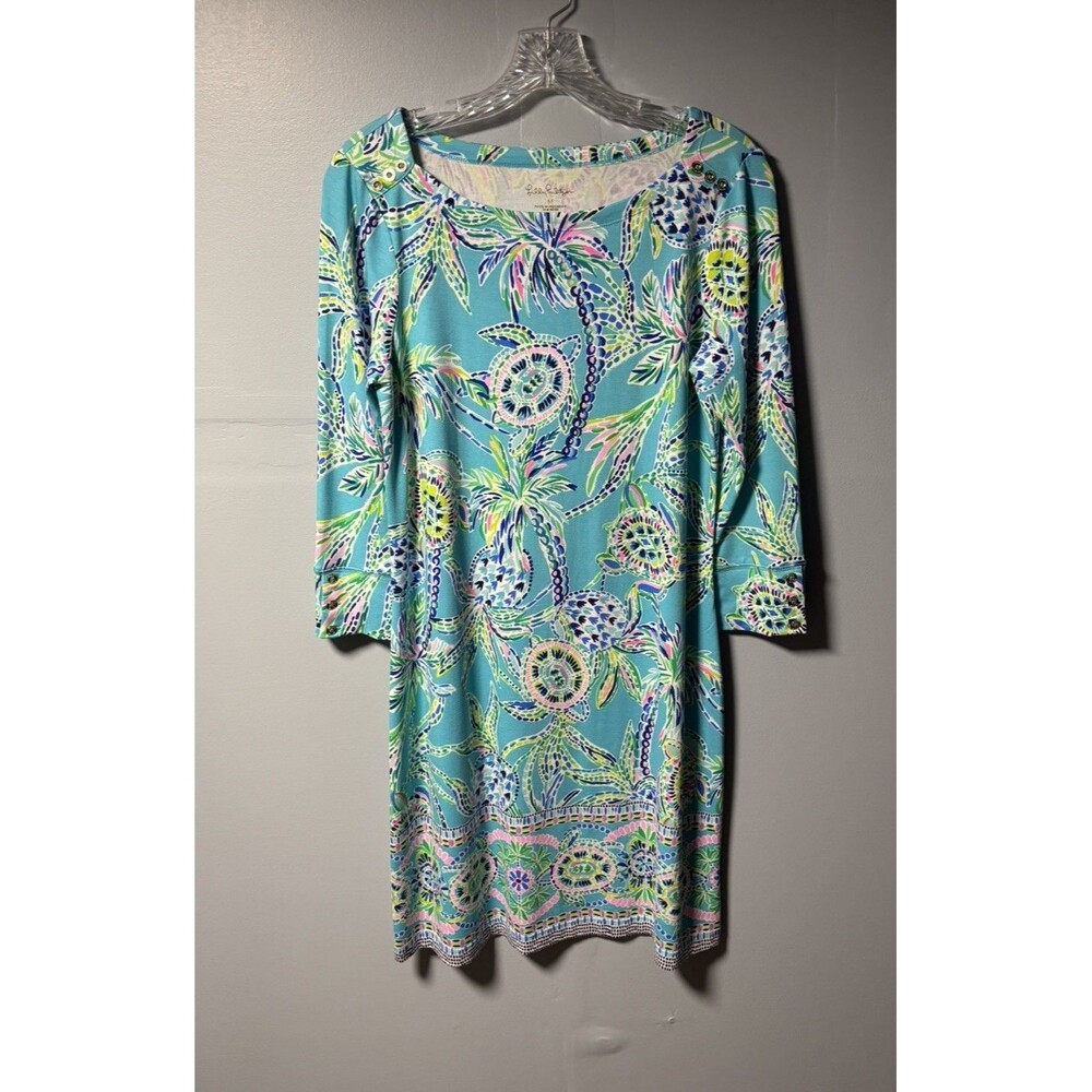 Lilly Pulitzer Sophie Dress UPF 50+ Bermuda Blue Turtle Size M EUC